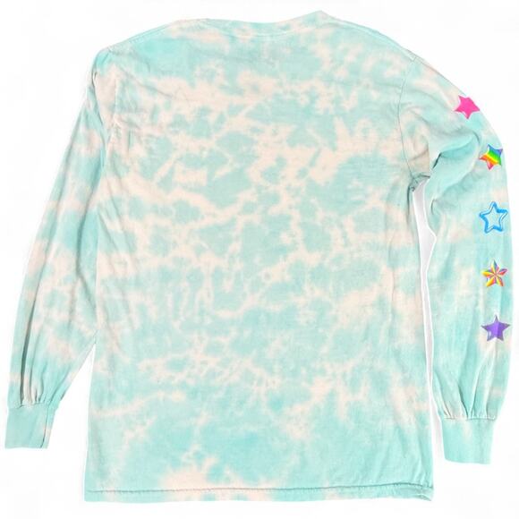Lisa Frank Hunter Jaguar Blue Tie Dye Shirt Long Sleeve Y2K 90s Rainbow Womens S - Picture 8 of 11